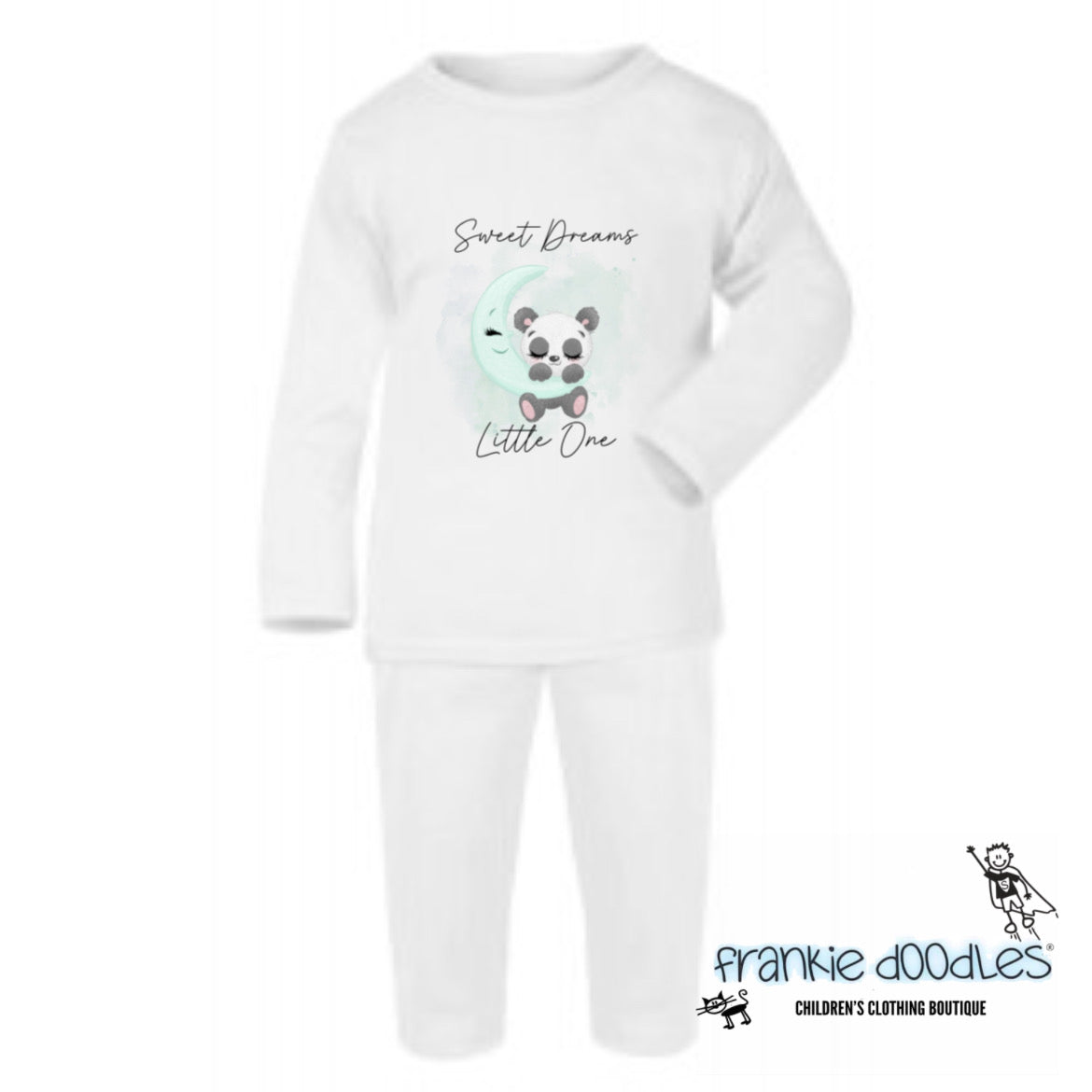 Frankie Doodles "Sweet Dreams" Panda Pyjamas (Mint Green)