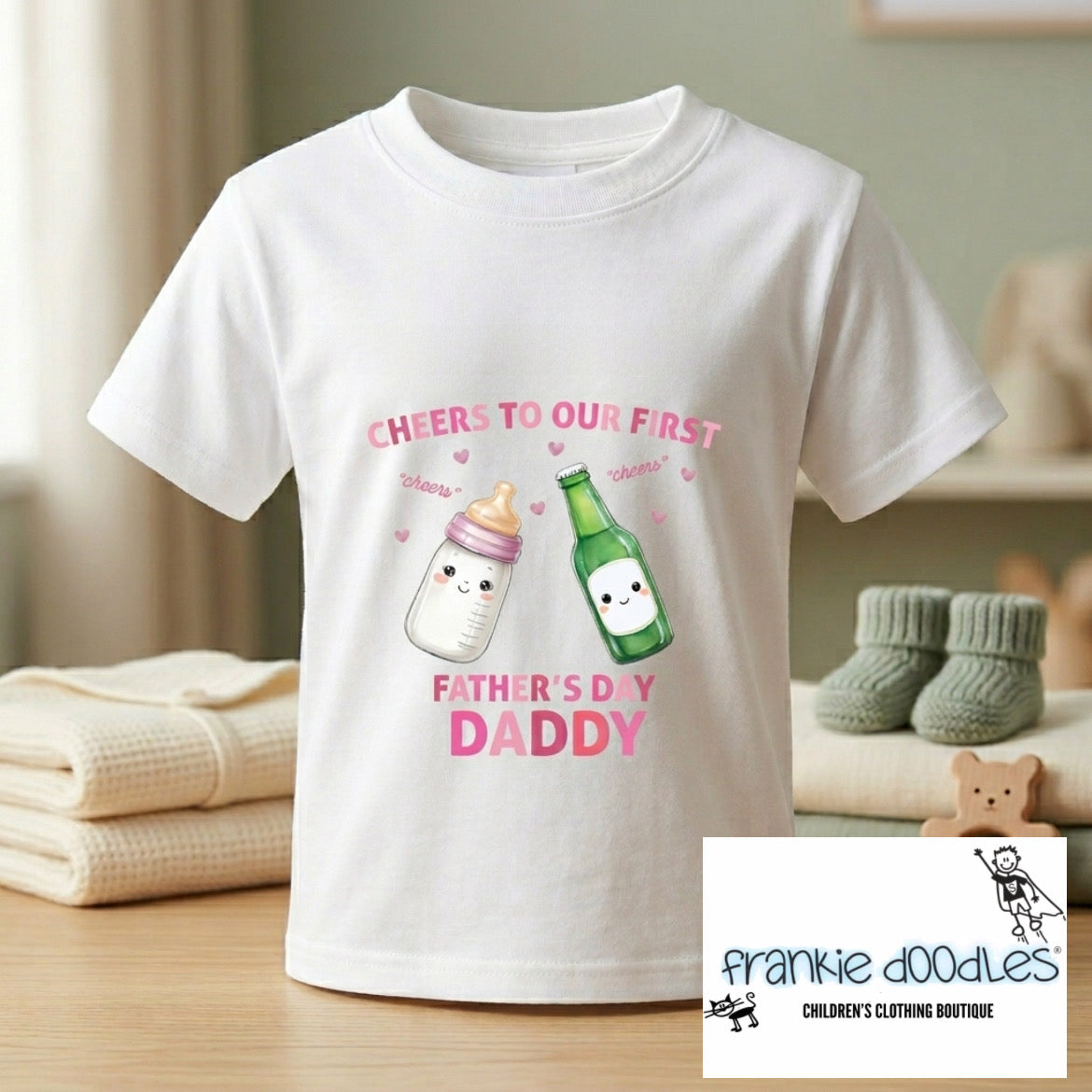 "Cheers to our first Father's Day Daddy." T Shirt
