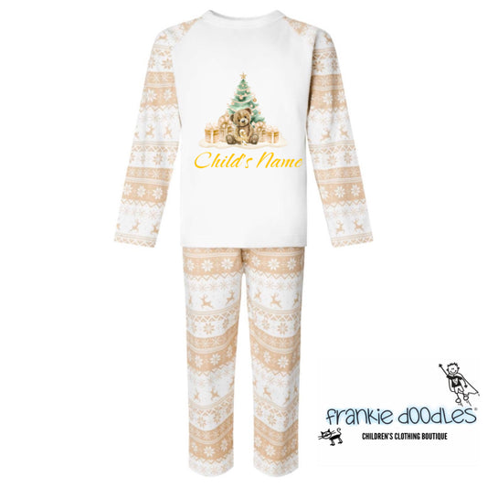 Personalised Christmas Teddy Pyjamas