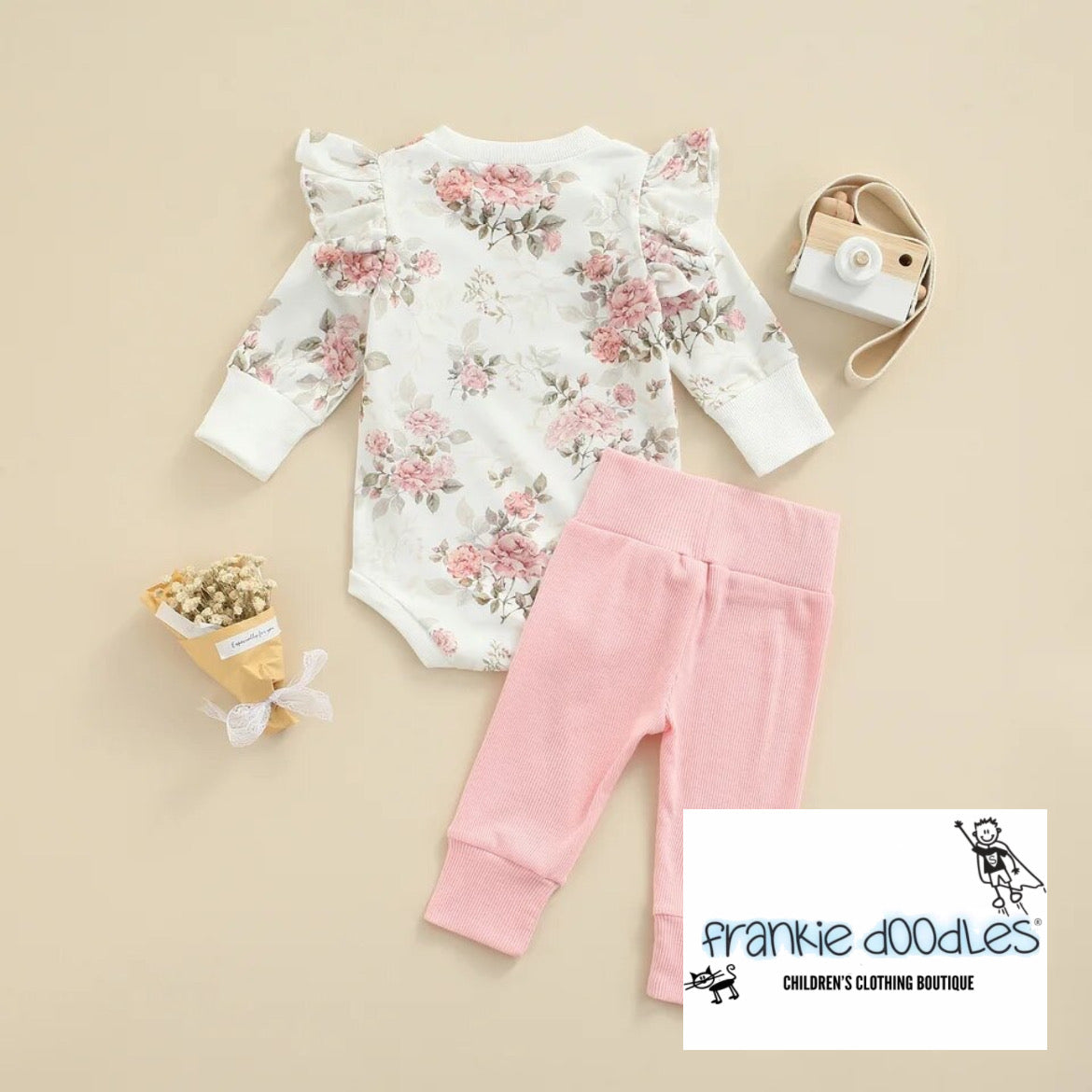 Baby Girls Flower Trouser Set