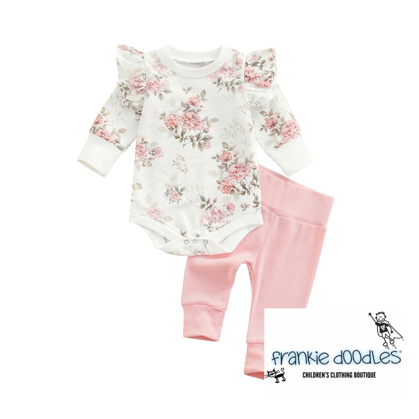 Baby Girls Flower Trouser Set