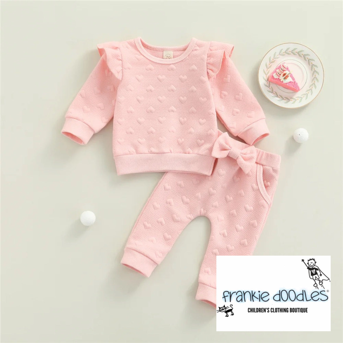 Baby Girls Hearts & Bow Knot Set