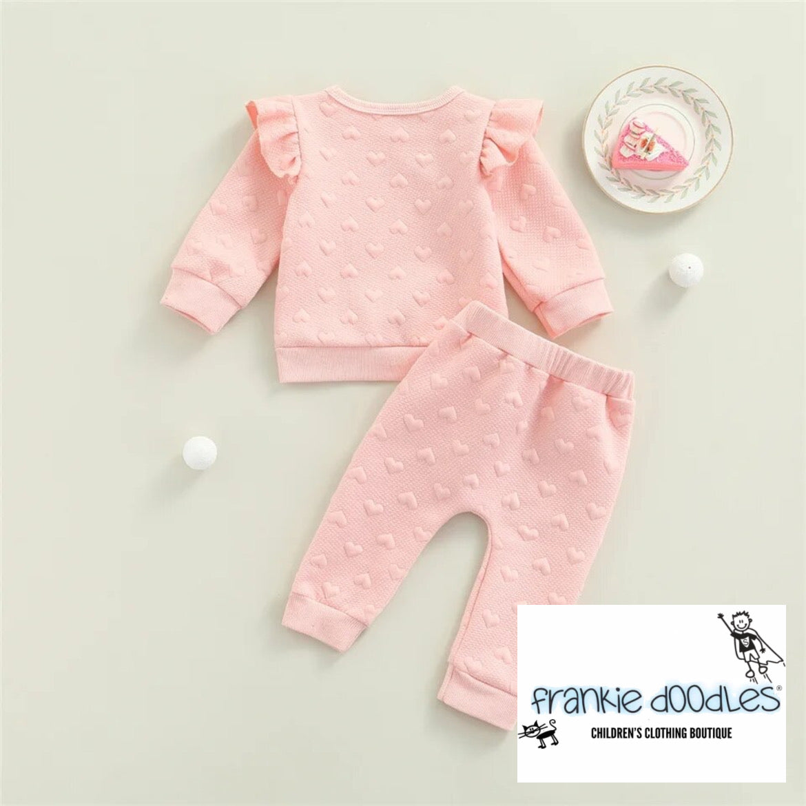 Baby Girls Hearts & Bow Knot Set