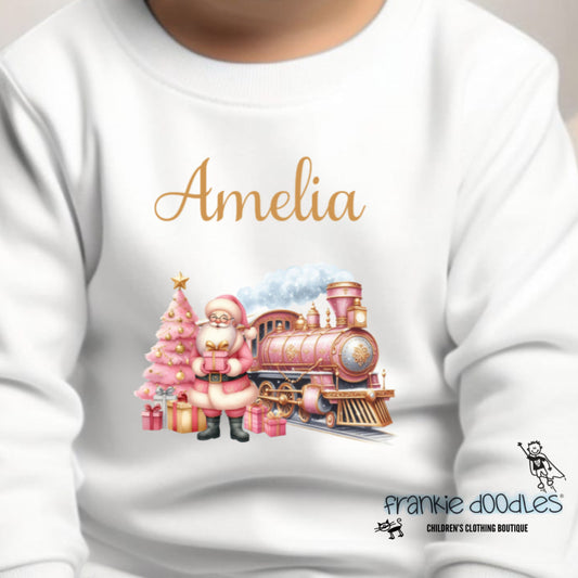 Personalised Christmas Pink Check Pyjamas