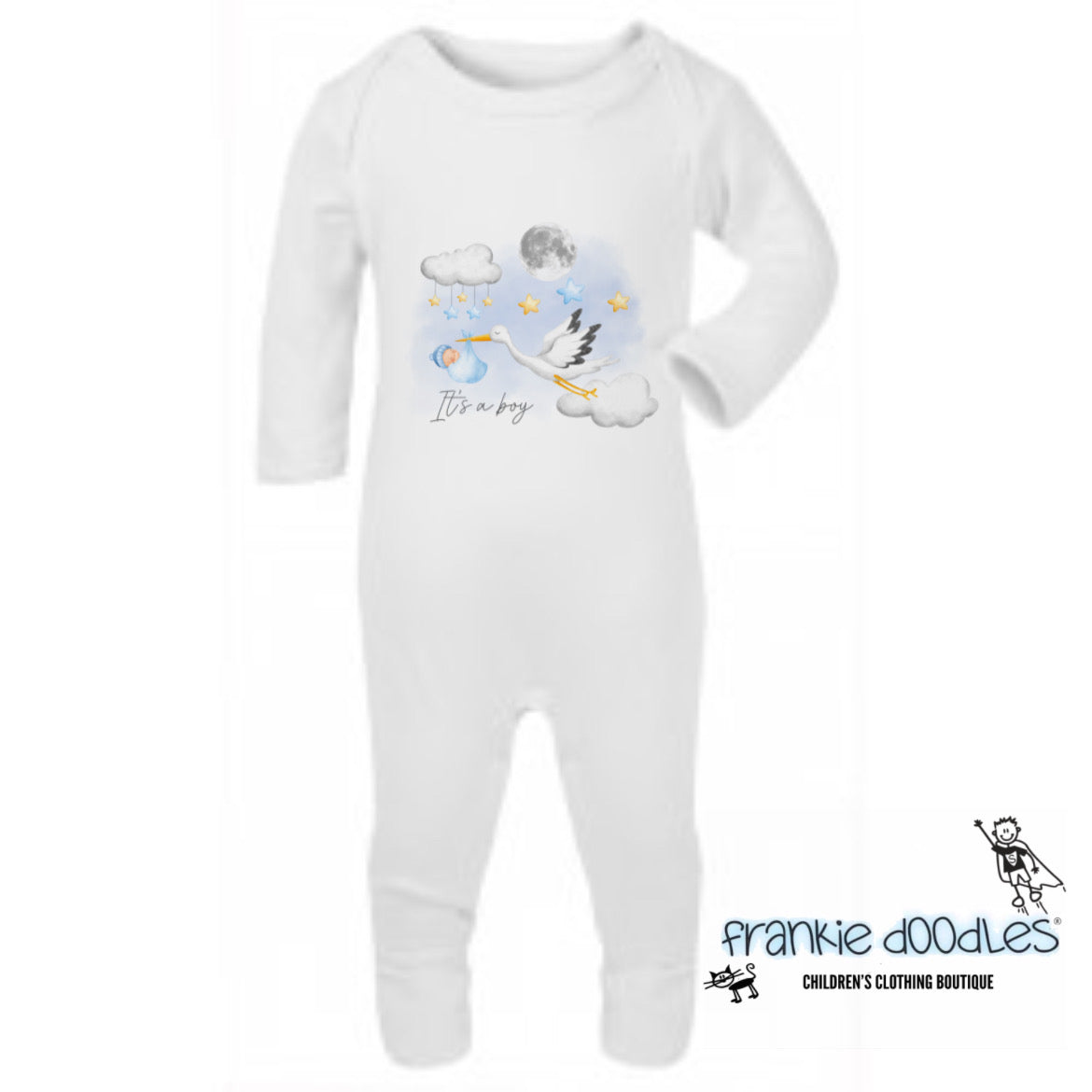 “It’s a Boy” Custom Baby Onesie – Frankie Doodles Exclusive