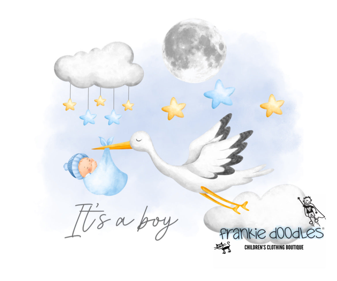 “It’s a Boy” Custom Baby Onesie – Frankie Doodles Exclusive