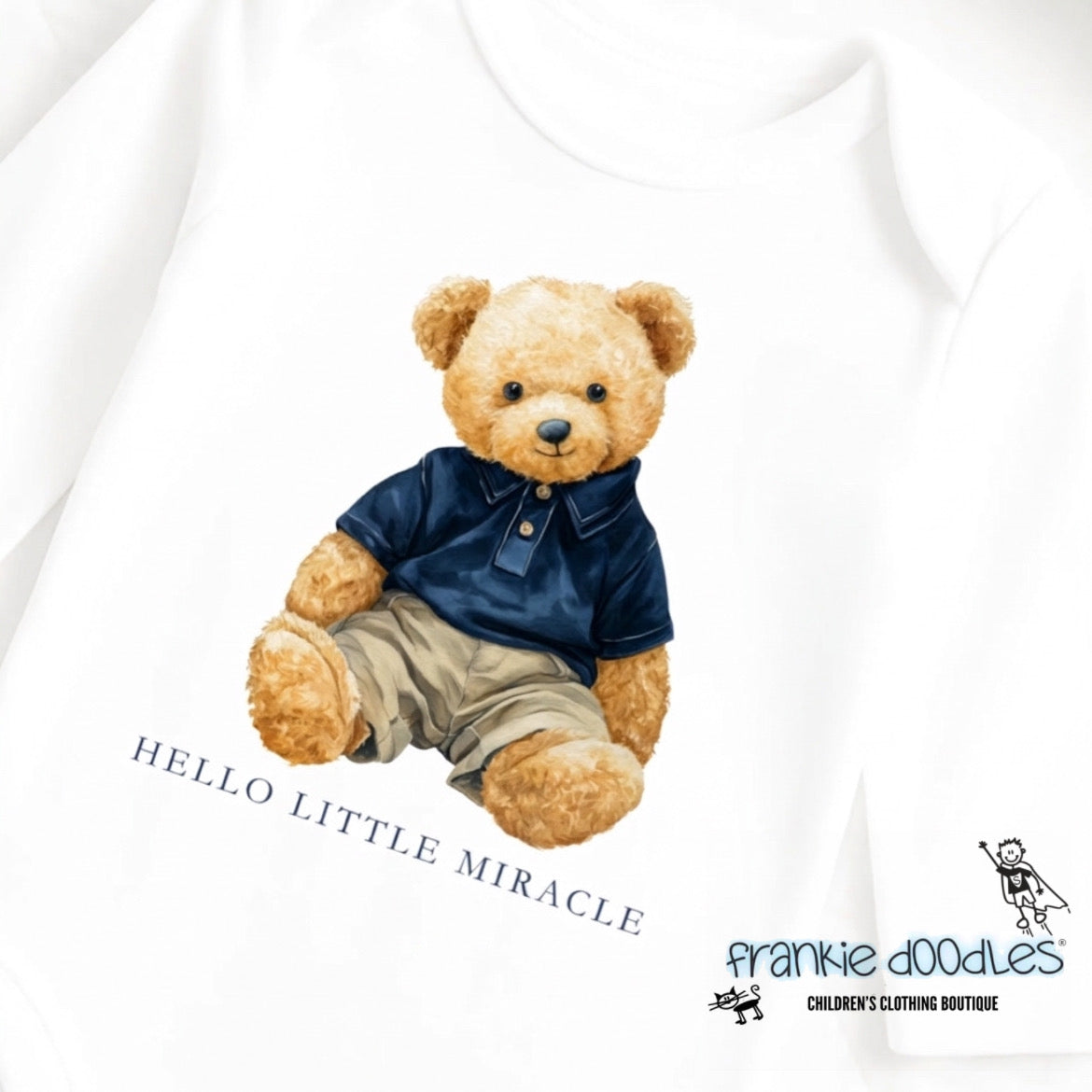 "Hello Little Miracle" Teddy Bear Sleepsuit