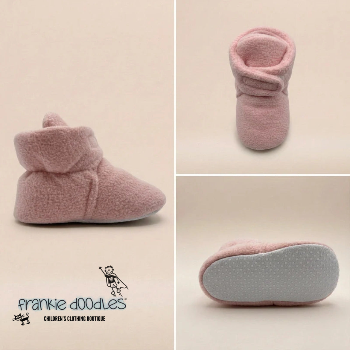 Pink Baby Fleece Bootie