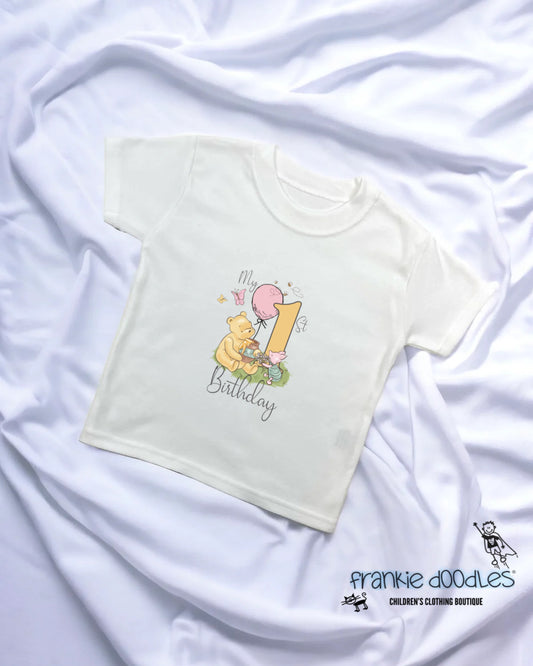 1st Birthday T-Shirt – Pink Balloon Edition