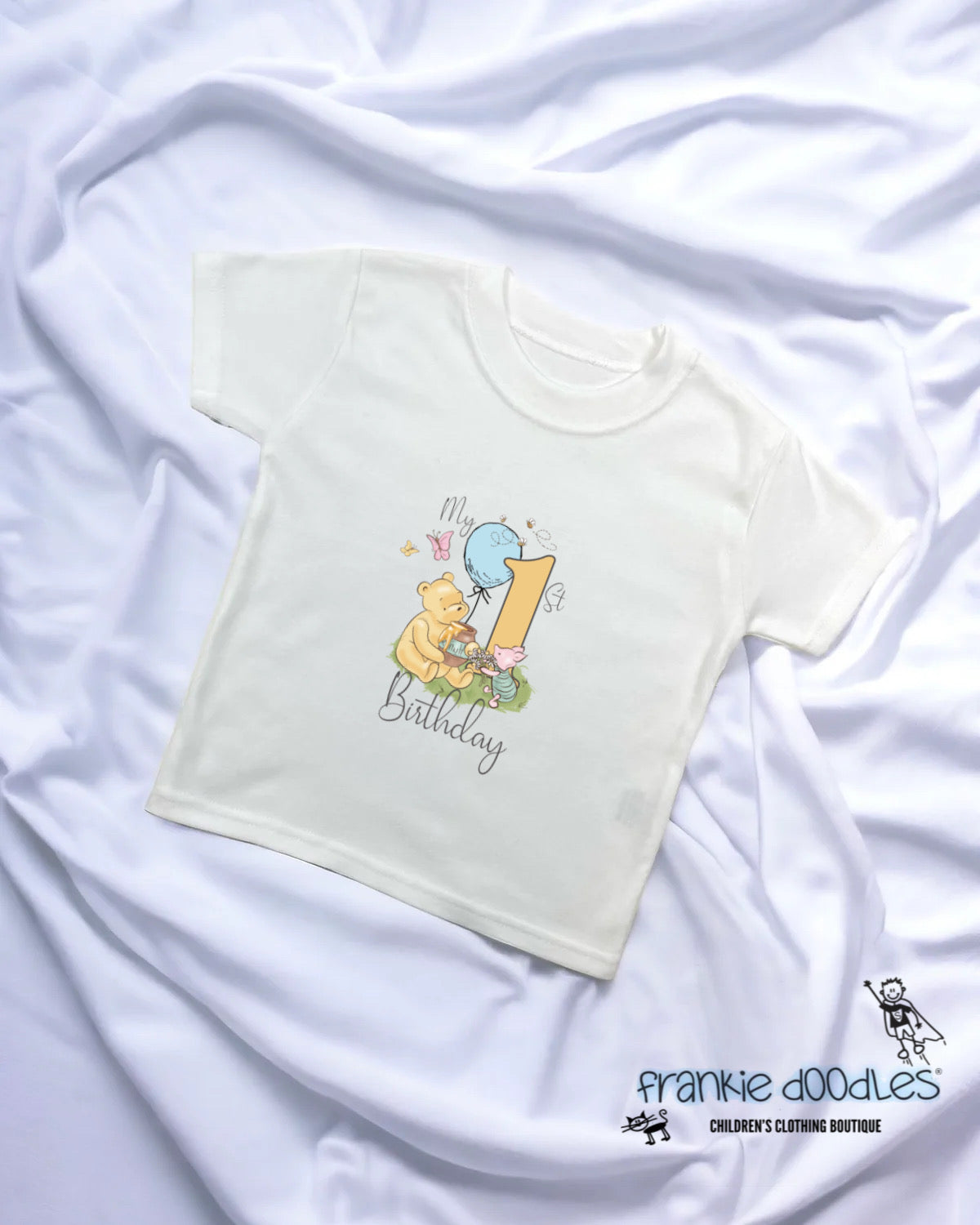 1st Birthday T-Shirt – Blue Balloon Edition