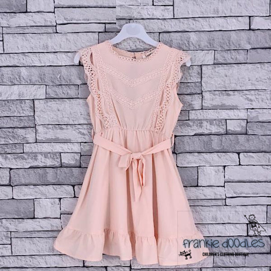 Chevron Lace Midi Dress