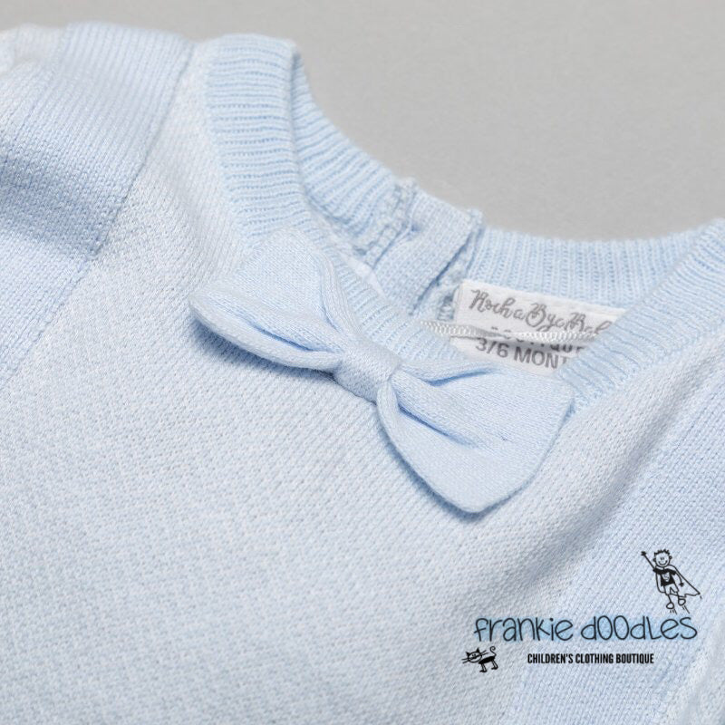 Baby Blue Bow Knit Outfit