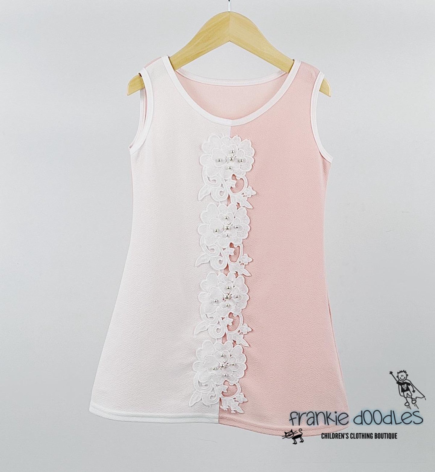 Girls Contrast Floral Tunic Dress