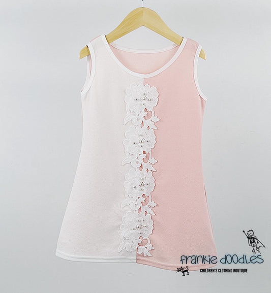 Girls Contrast Floral Tunic Dress