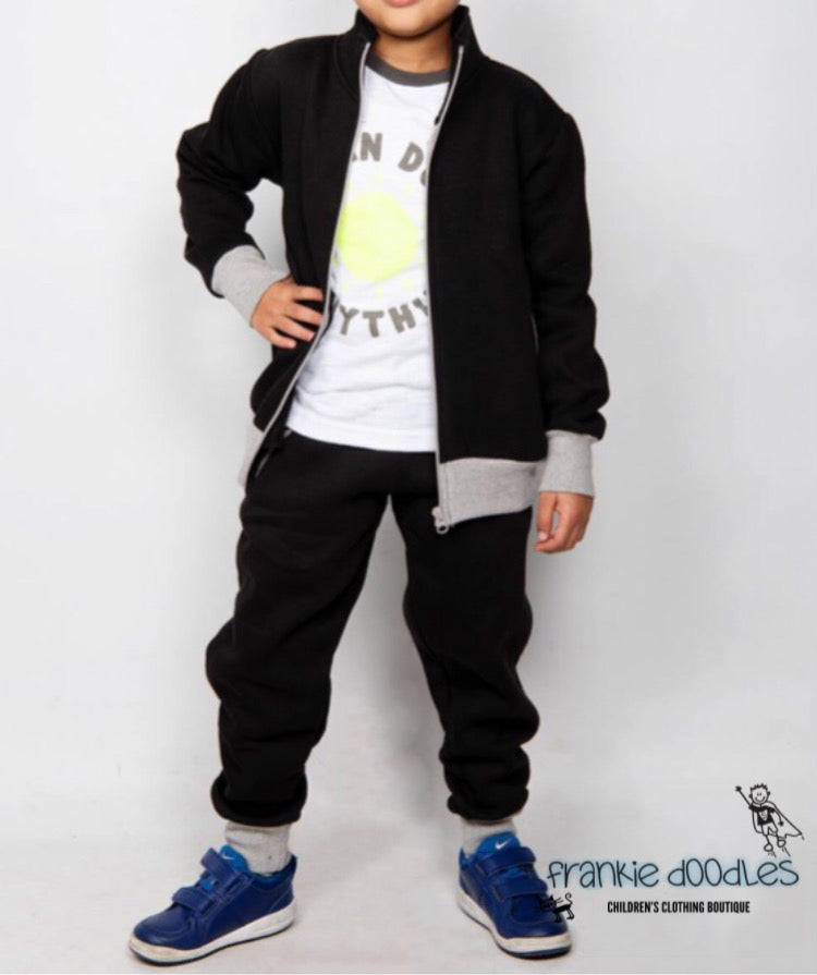 Black Zip Up Tracksuit