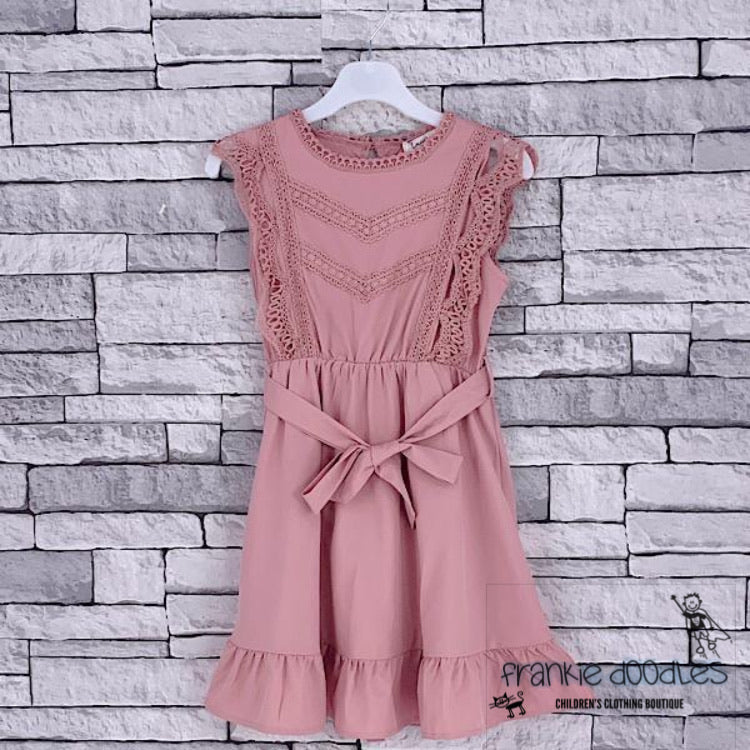 Chevron Lace Midi Dress