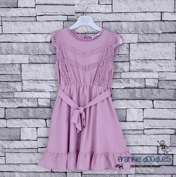 Chevron Lace Midi Dress