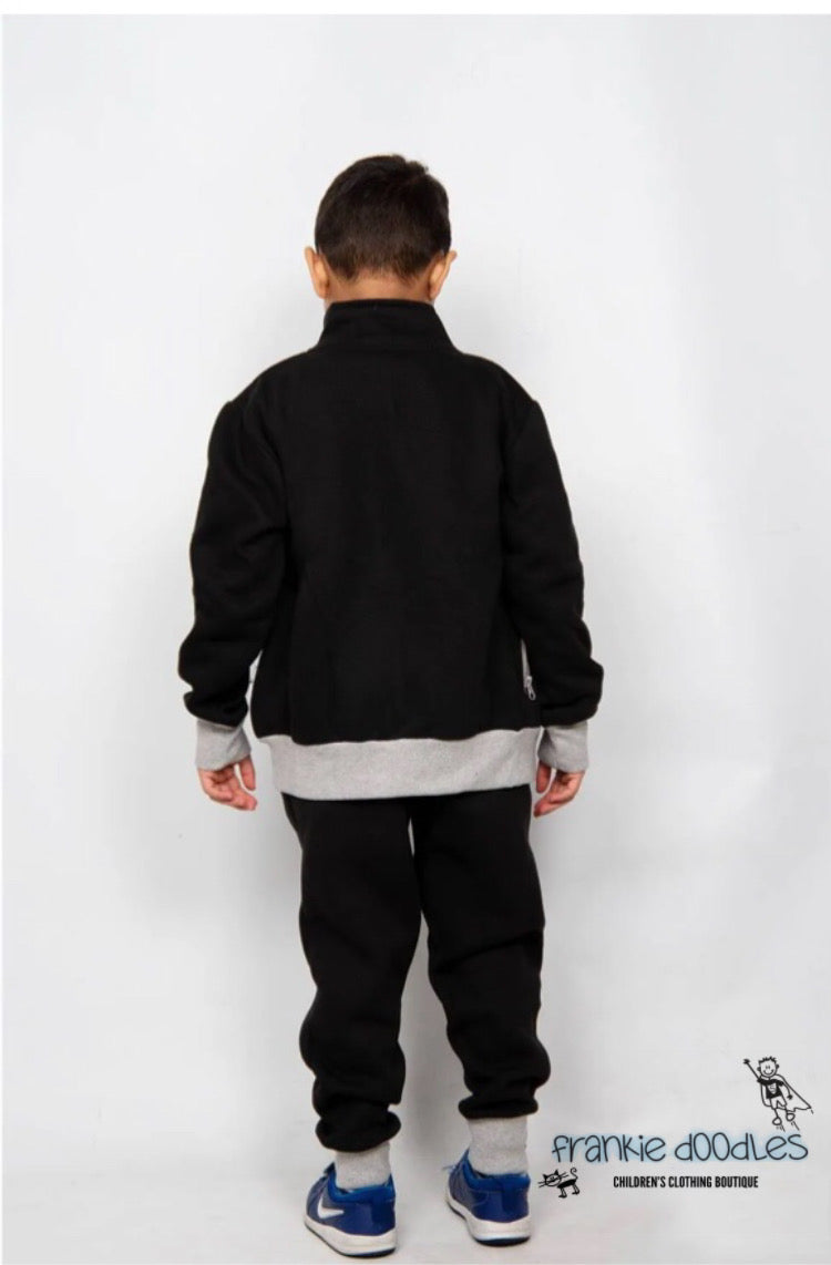 Black Zip Up Tracksuit