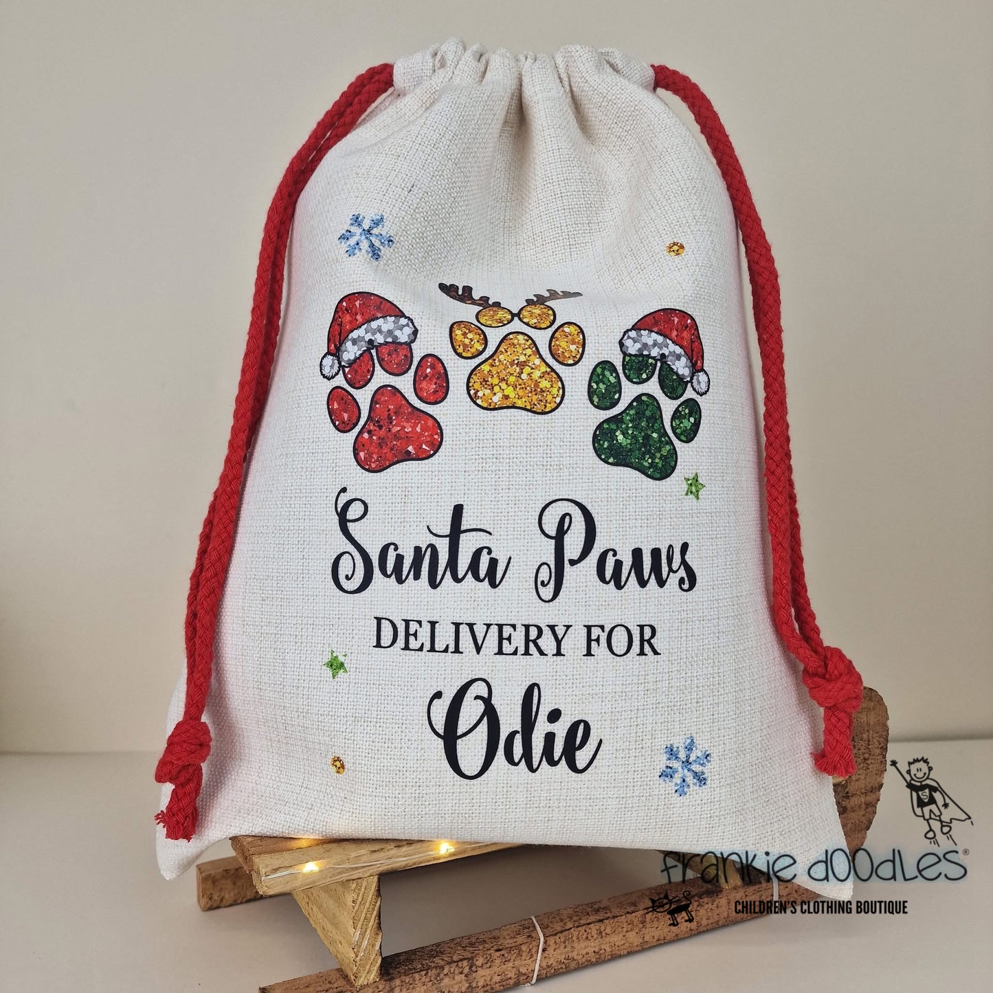 Small Personalised Pet Christmas Sack — 30x40cm