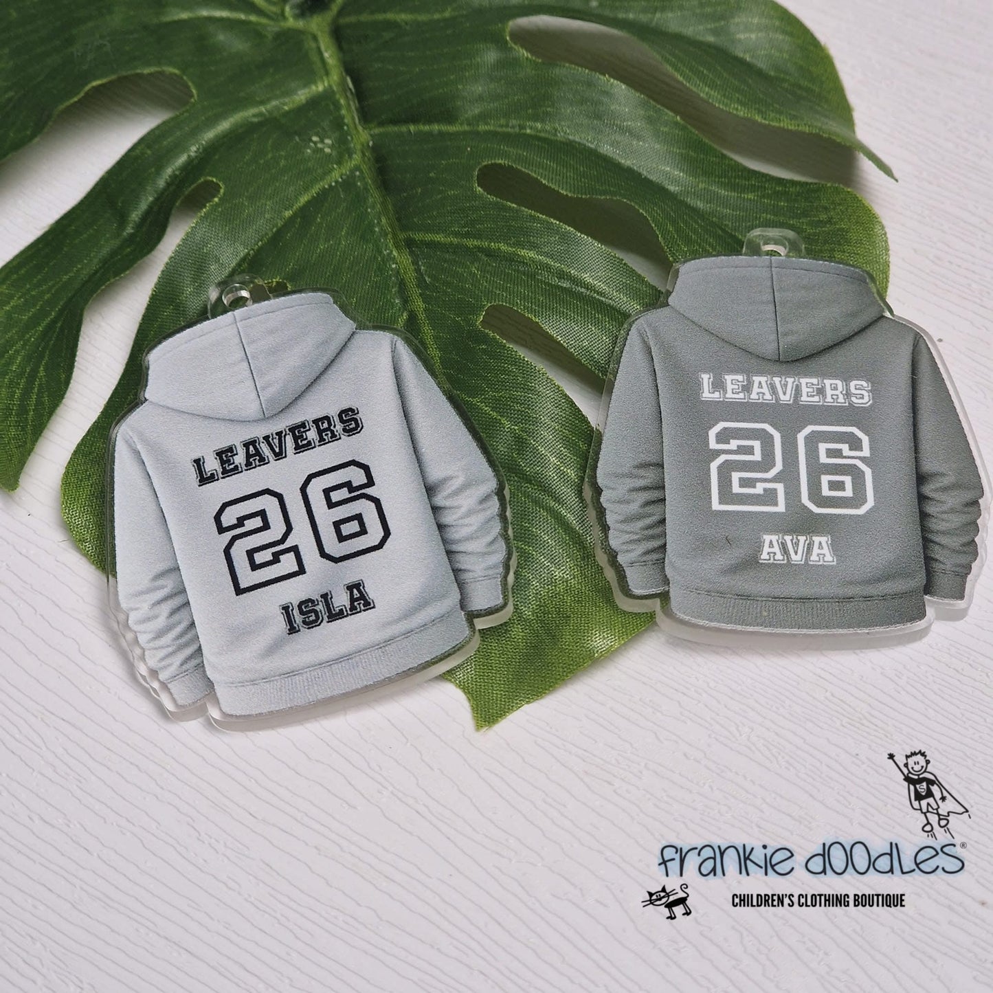 Personalised School Leavers Hoodie Keyring – A Keepsake by Frankie Doodles