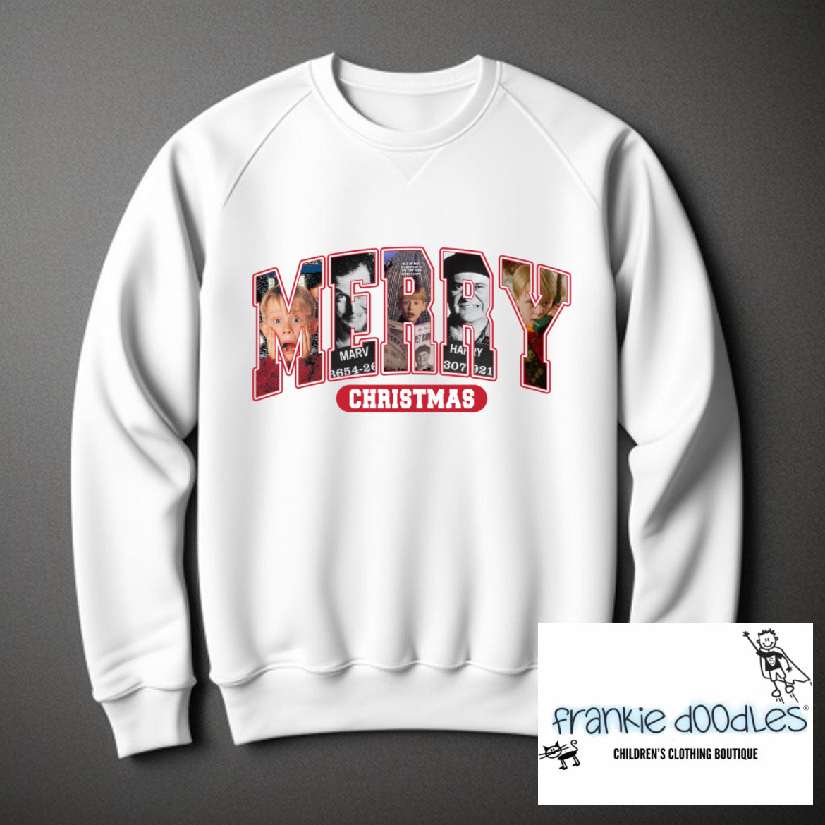 "MERRY CHRISTMAS" Mugshot Design Sweatshirt