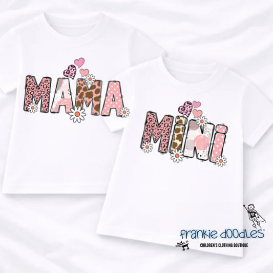 Mama & Mini Matching Graphic Tees – Leopard & Floral Edition