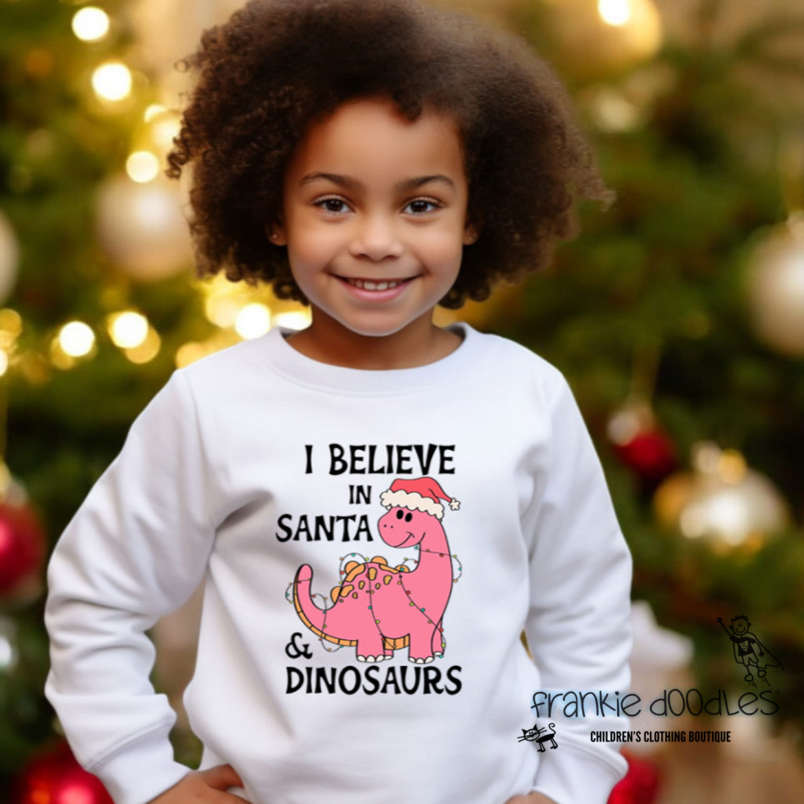 Santa & Pink Dinosaur Sweatshirt