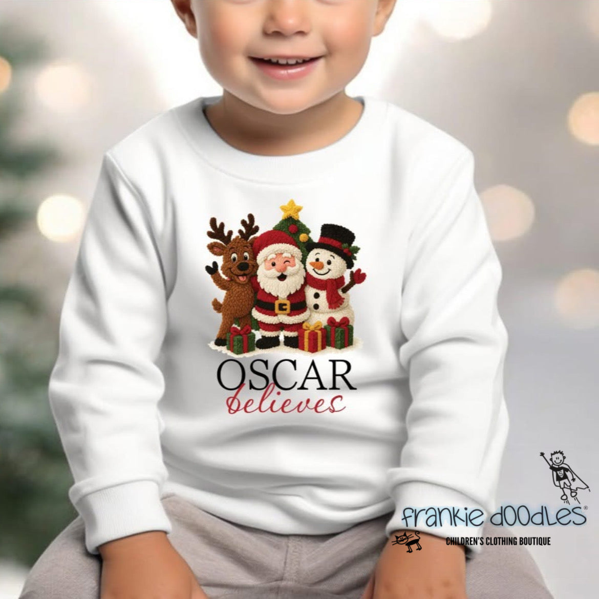 Personalised Santa, Reindeer & Snowman Group Sweatshirt