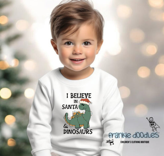 Santa & Green Dinosaur Sweatshirt