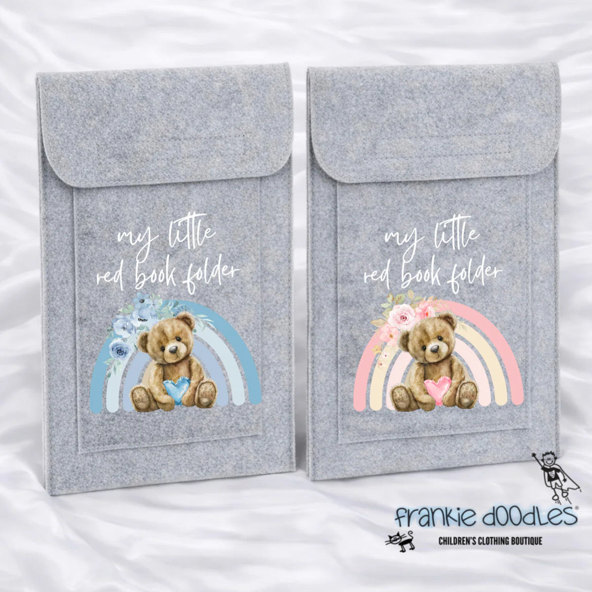 Teddy & Rainbow Red Book Folder