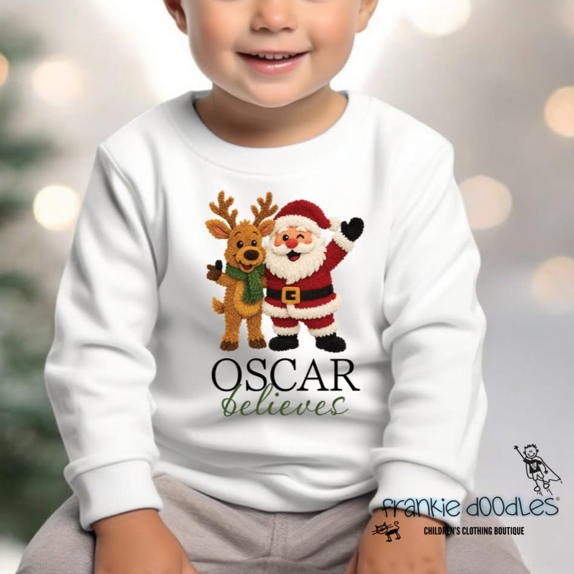 Personalised Santa & Reindeer Duo Sweatshirt