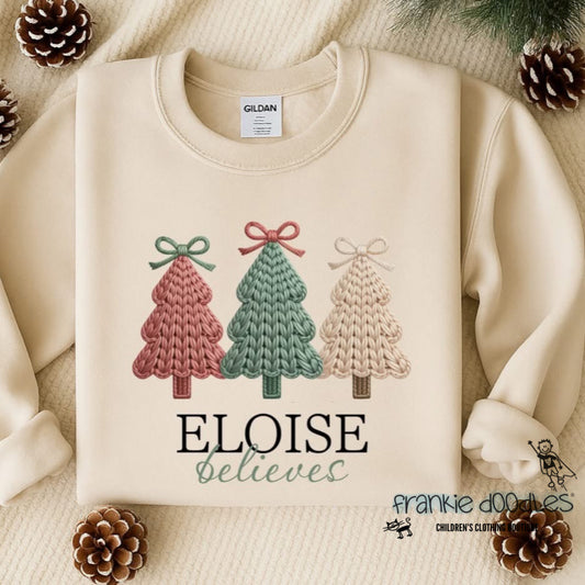Tree Trio “Believes” Personalised Sweatshirt