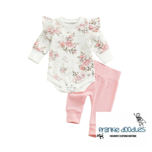 Baby Girls Flower Trouser Set