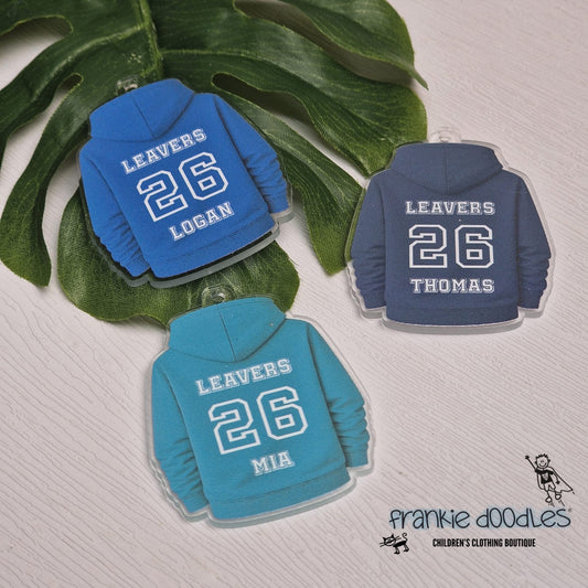 Personalised School Leavers Hoodie Keyring – A Keepsake by Frankie Doodles