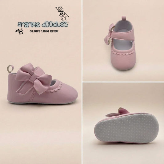 Sweet Steps Baby Bow Booties – Soft Pink