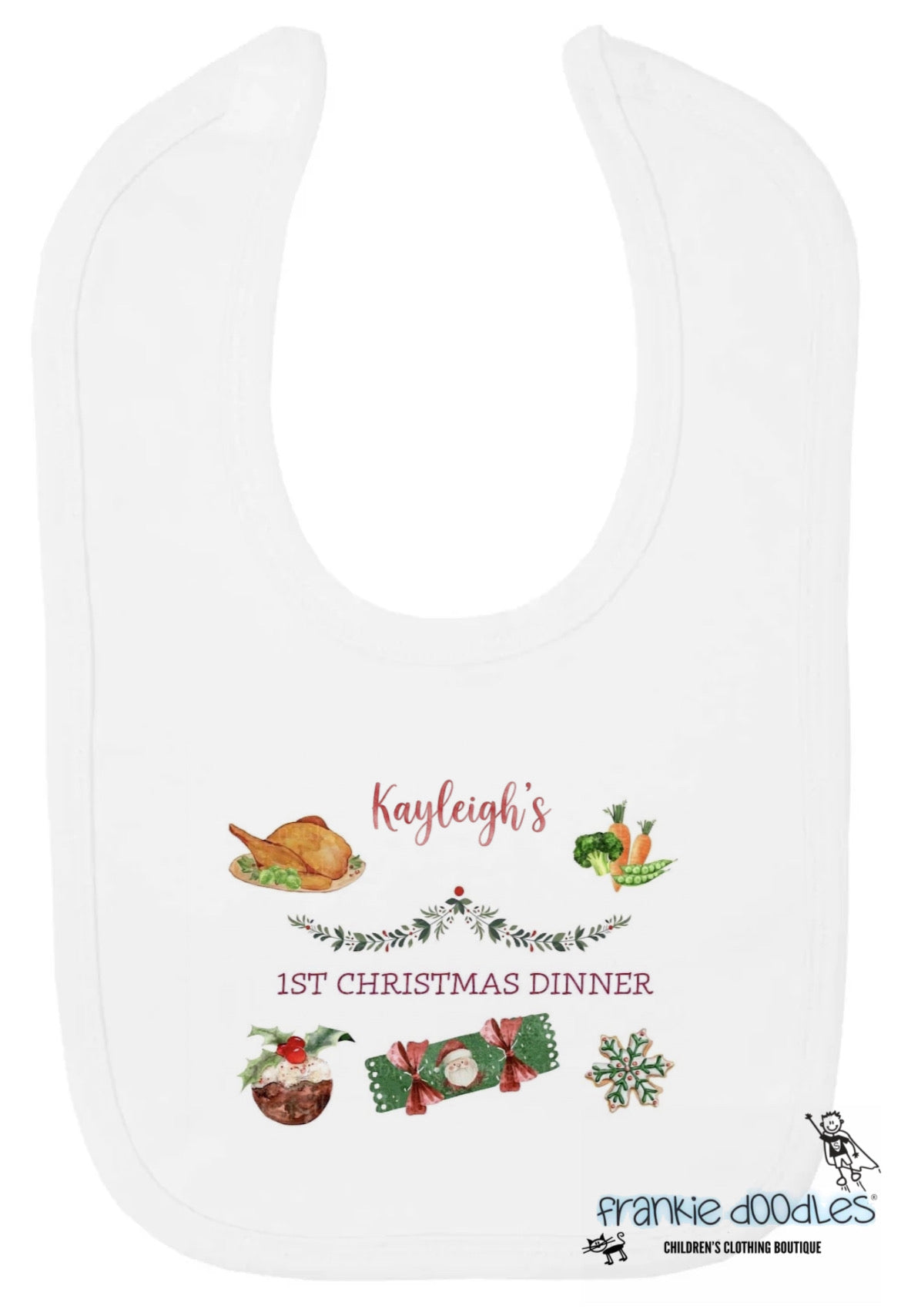Personalised "1st Christmas Dinner" Baby Bib