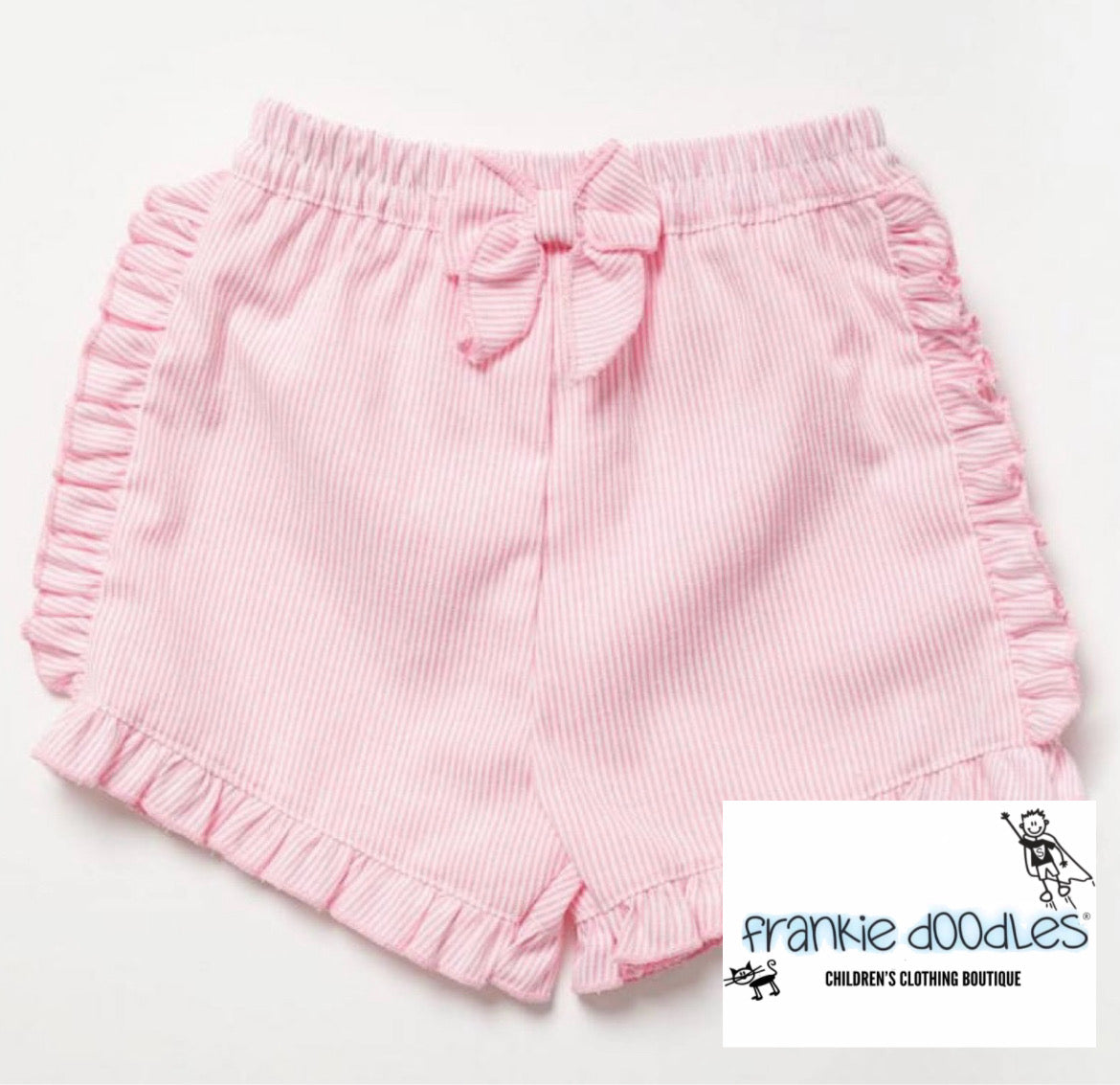 Pink & White Smocked Top & Shorts Set