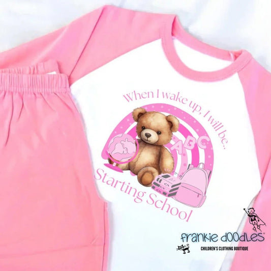 Pink “Starting School” Pyjamas
