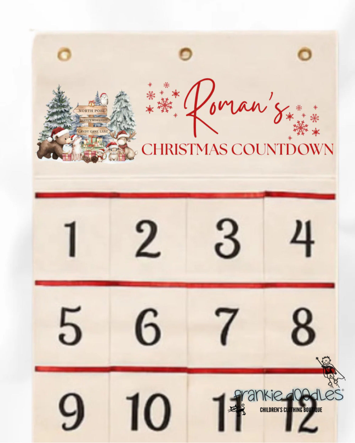 Personalised Canvas Advent Calendar — 24 Pockets