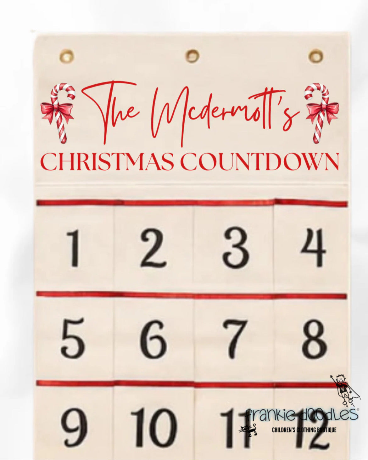 Personalised Canvas Advent Calendar — 24 Pockets