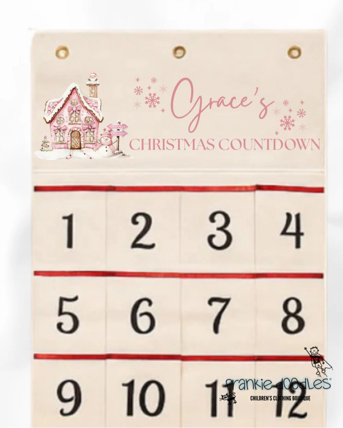 Personalised Canvas Advent Calendar — 24 Pockets