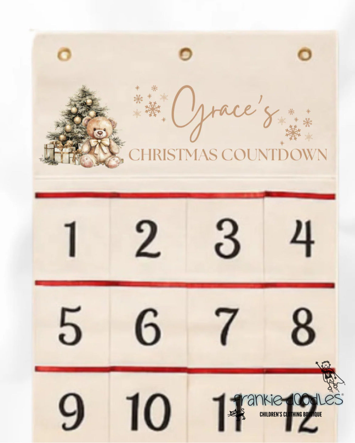 Personalised Canvas Advent Calendar — 24 Pockets