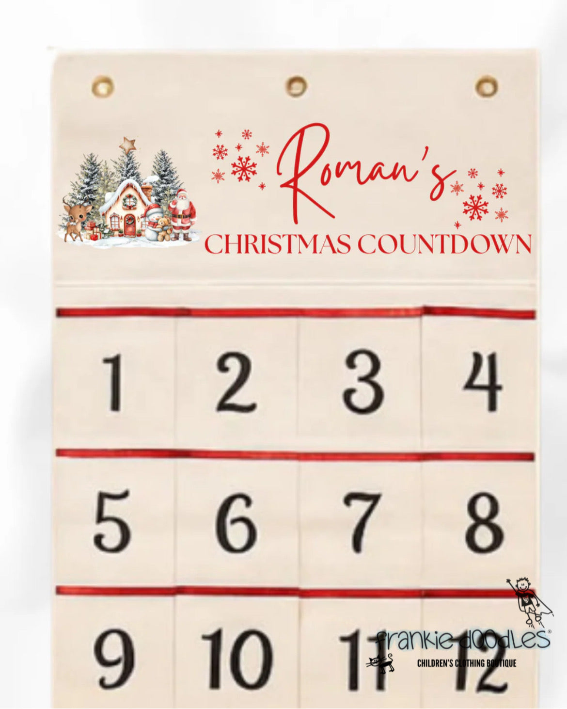 Personalised Canvas Advent Calendar — 24 Pockets