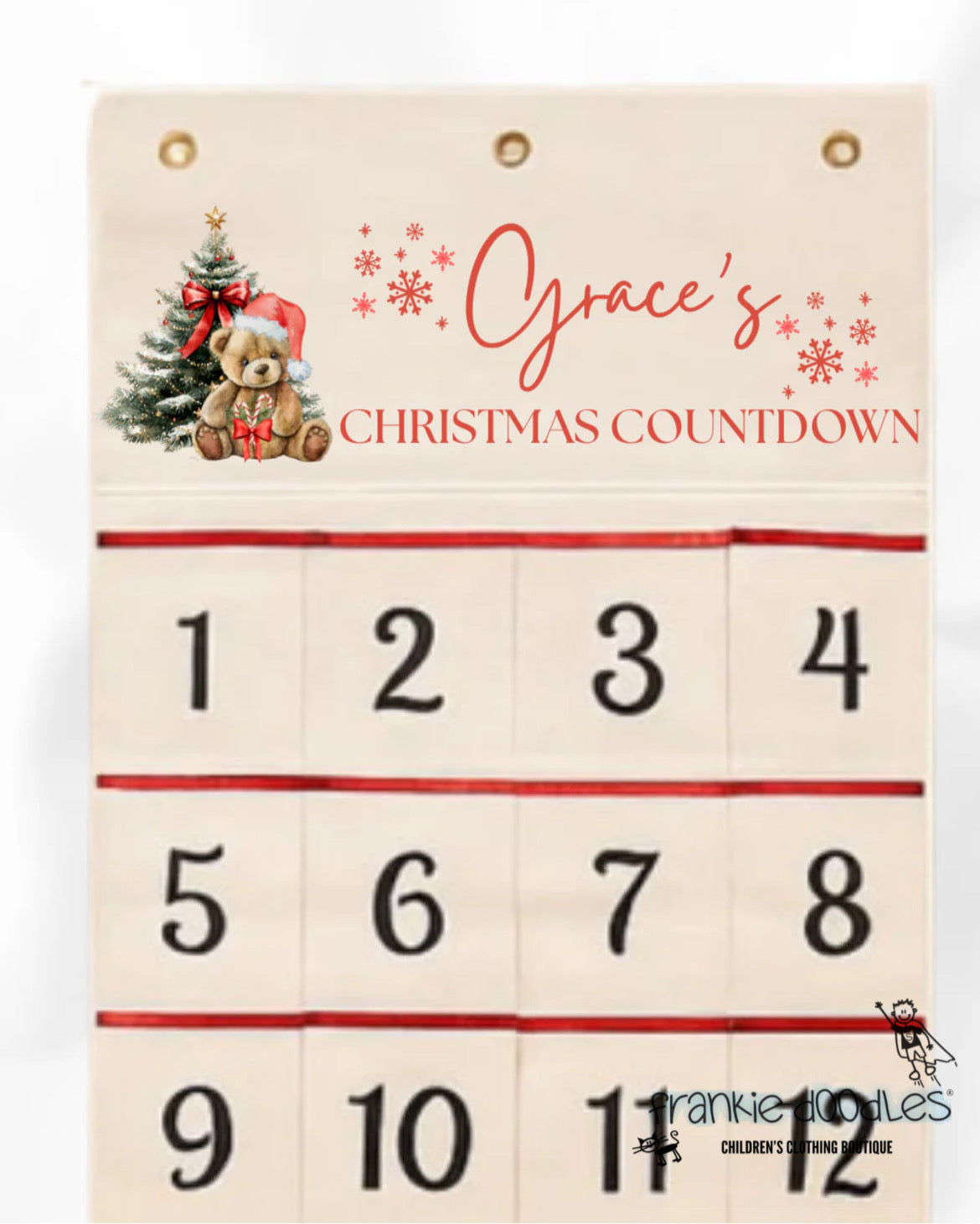 Personalised Canvas Advent Calendar — 24 Pockets
