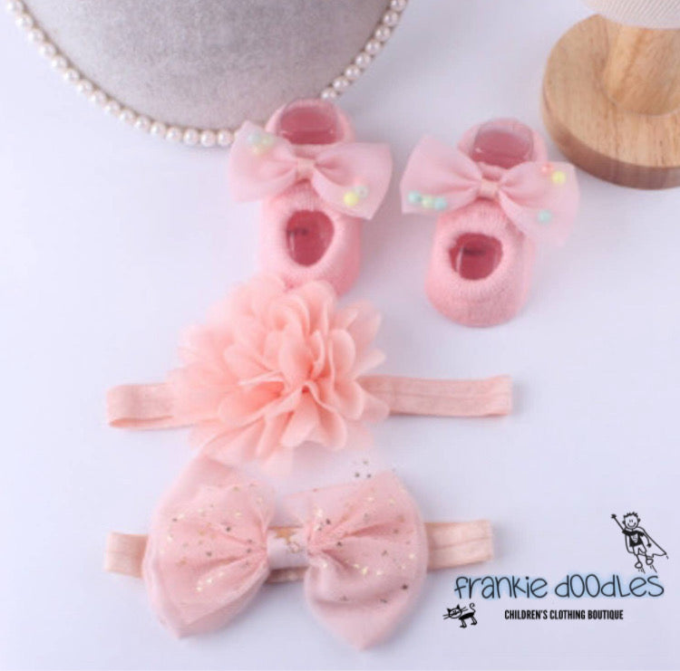 Baby Girl Socks & Headband Gift Set