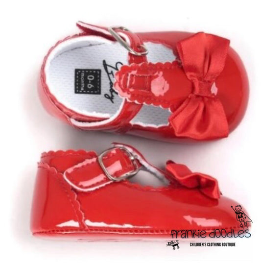 Red Bow Buckle Shoes