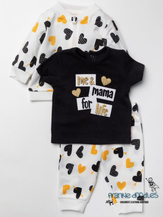 Baby Girls Hearts 3 Piece Tracksuit