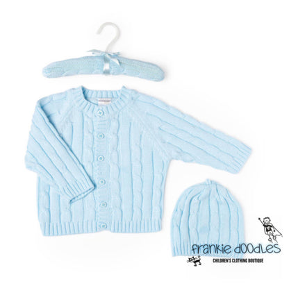 Blue Cable Knit Cardigan Set